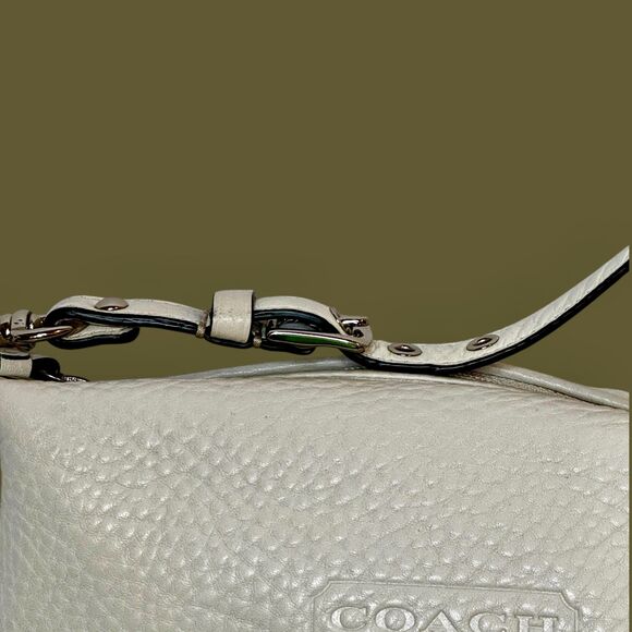 Coach White Pebbled Leather Baguette | Silver Hardware | Classic 1941 Design - Picture 8 of 13